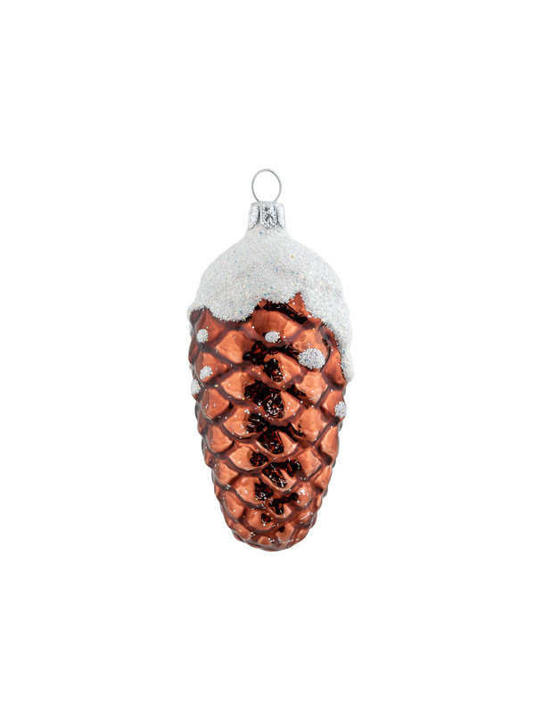 Grande pomme de pin marron décoration sapin verre soufflé